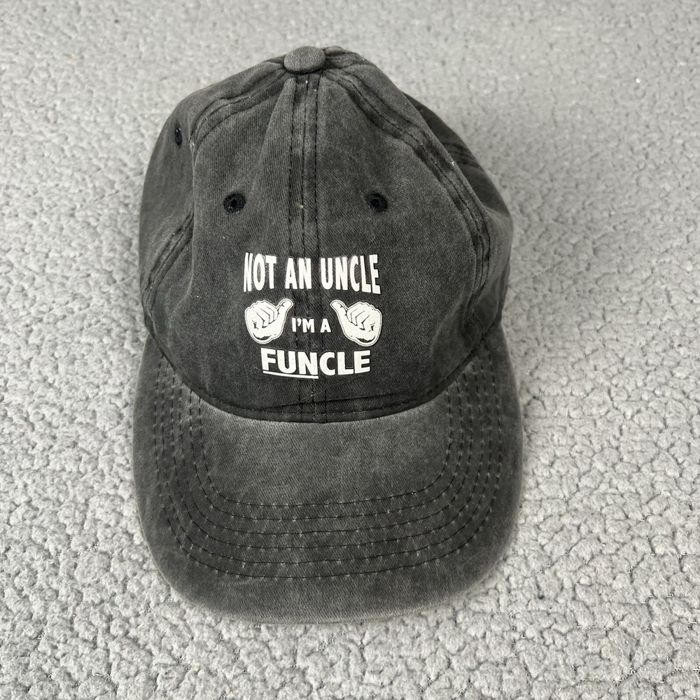 I'm Not A Uncle Im A Funcle  Black White Logo Hat Strap Back‎ Adjustable Adult